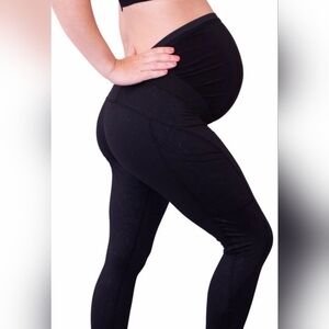 Mumberry Maternity Leggings for Women with Belly Band Support